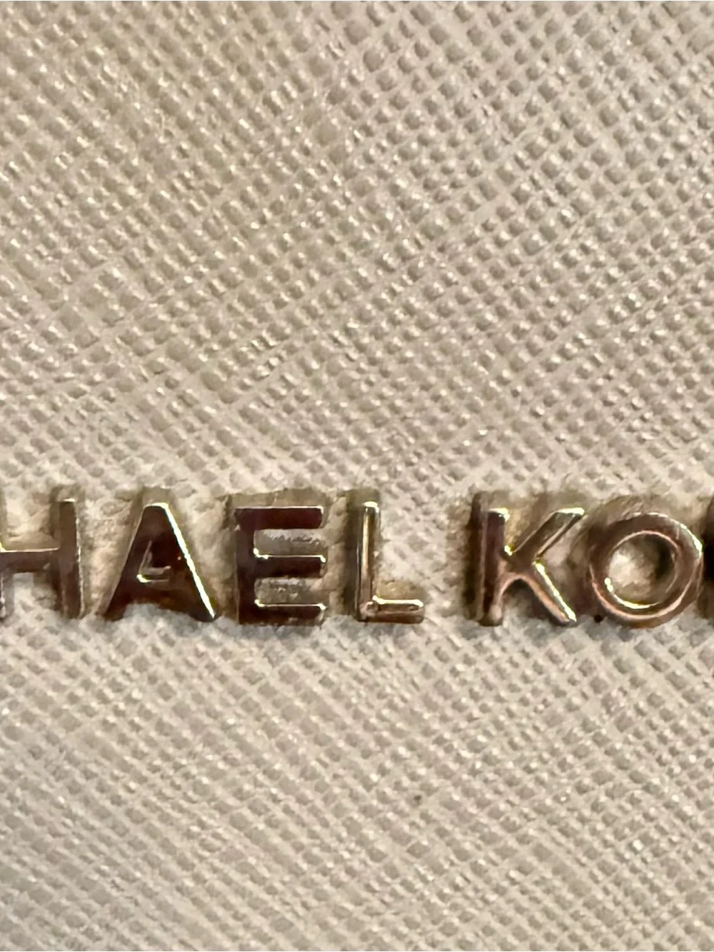 Michael Kors Grey Saffiano Leather Satchel with MK Charm